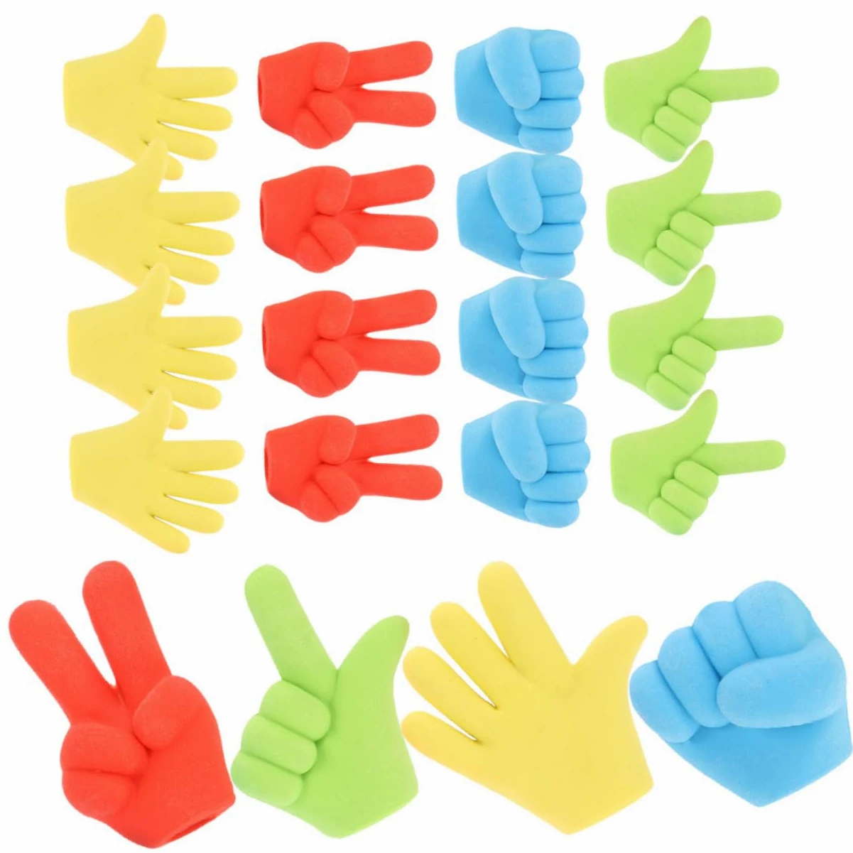 HOMSFOU 4 Set Cancellare Dito Per Decorativi Cartone Animato Per Scuola 20 Pezzi * 4
