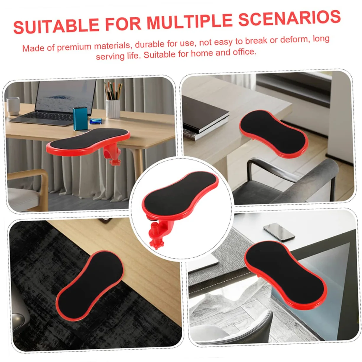 LALAFINA Poggiapolsi Ergonomico Confezione da 2 Pezzi in Gomma e Cotone Design Leggero e Facile da Installare Supporto per Polso Antisg Slip per Ufficio e Viaggio