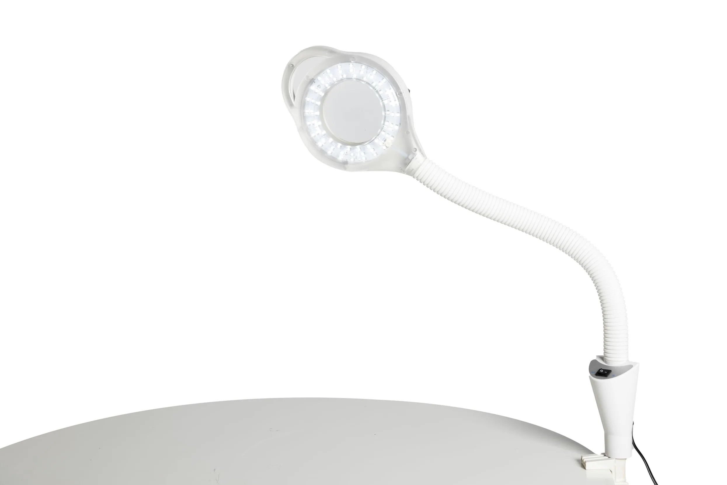 GOVITA - Lampada LED Con Lente D'ingrandimento 8 diottrie, Lampada da Scrivania con Pinza, Lente in Vetro da 105cm, Braccio Girevole