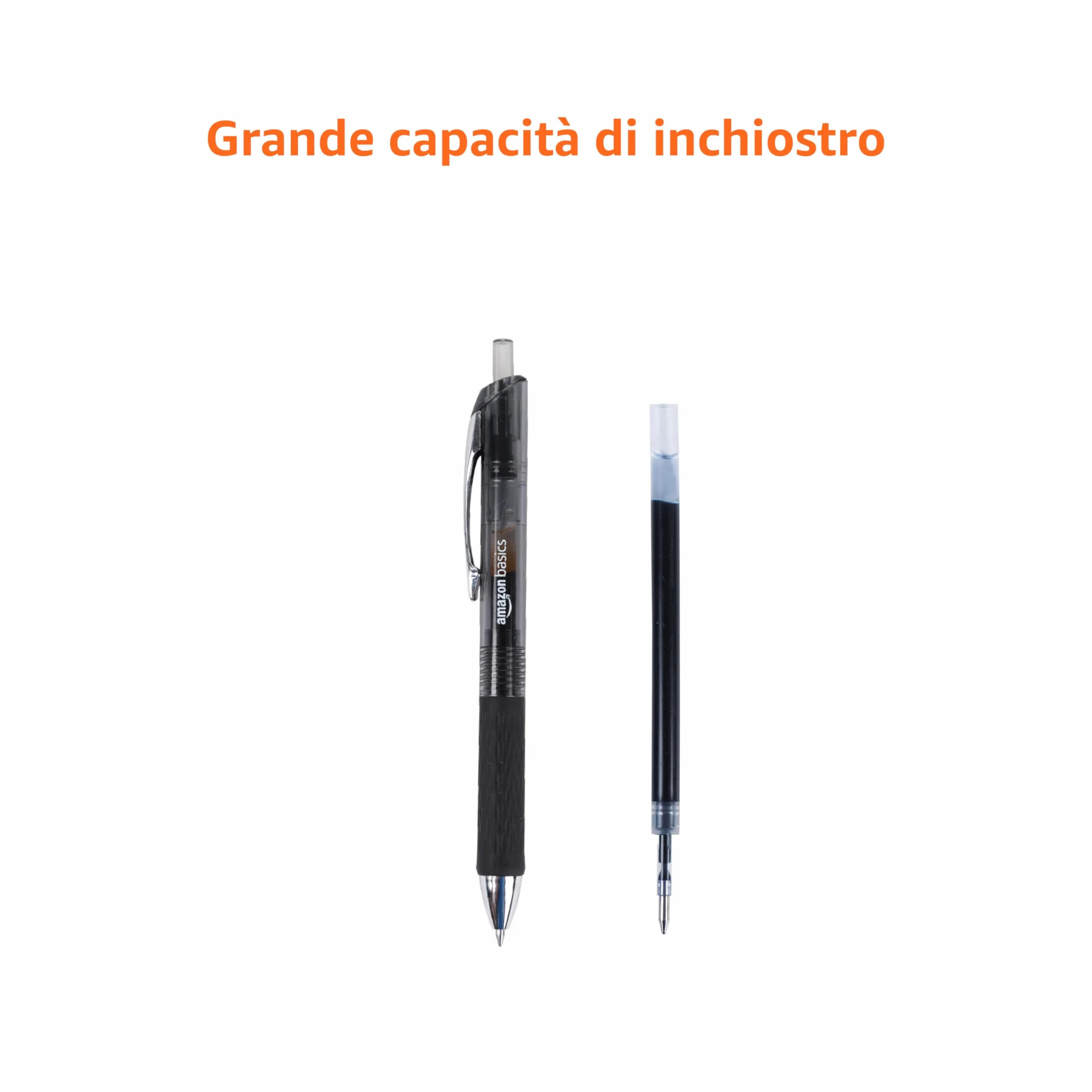 Amazon Basics Gel Pens Fine Point 0.7mm Black Retractable 12 Pack