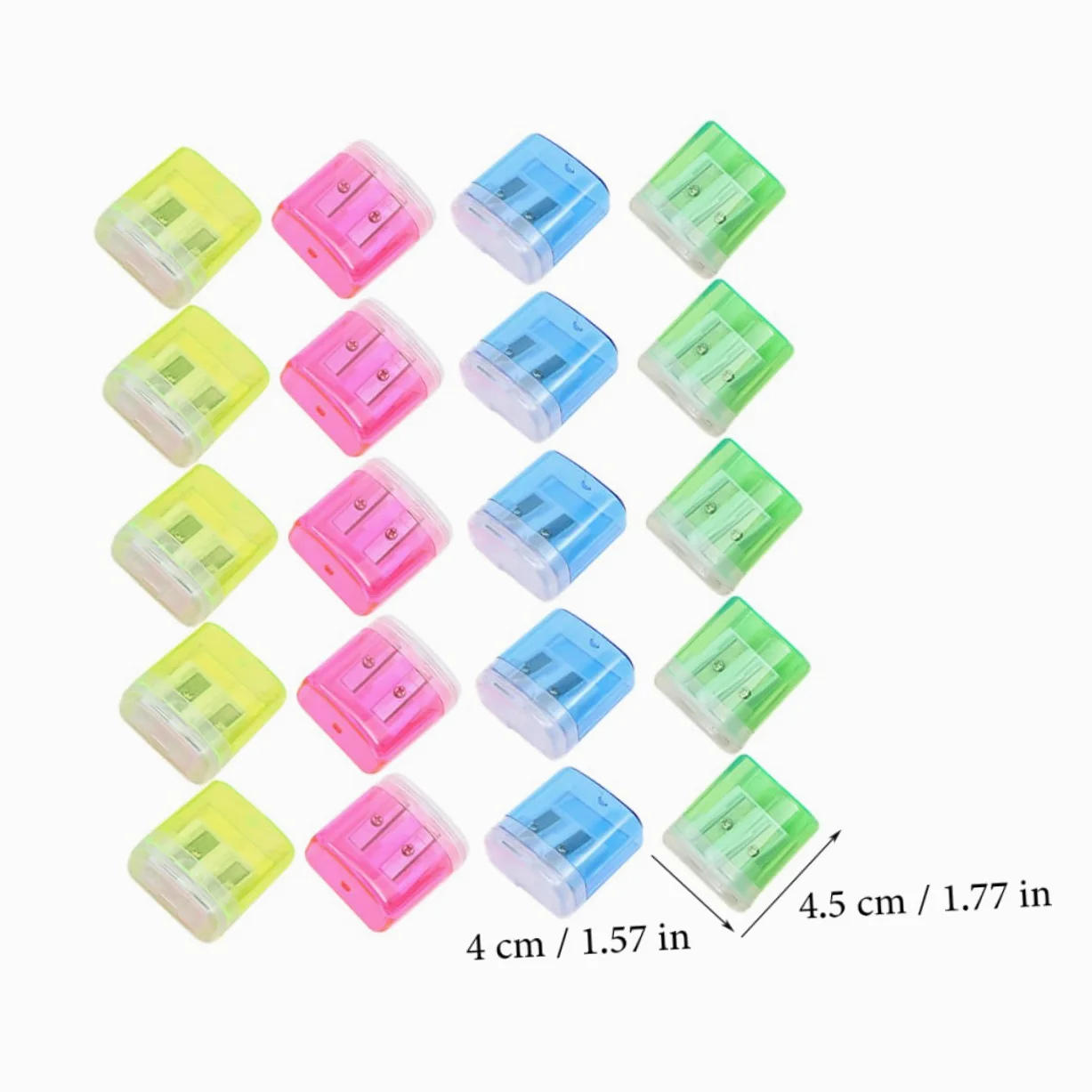 Appuntalapis Manuale a Doppia Punta 48 Pezzi in Plastica con Coperchio | Festa Scuola Decor, Strumenti per Temperare, Comodi Temperamatite Manuali, Facile da Portare