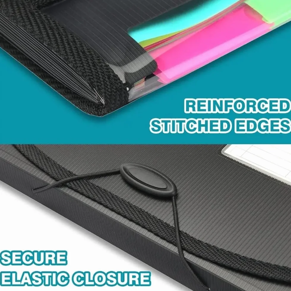 Tavoletta Portablocco Cartelle di file 13 tasche, Organizer espandibile for cartelle di file, Raccoglitore espandibile Organizer for documenti Cartella di file con schede divisorie Clipboard Portabloc