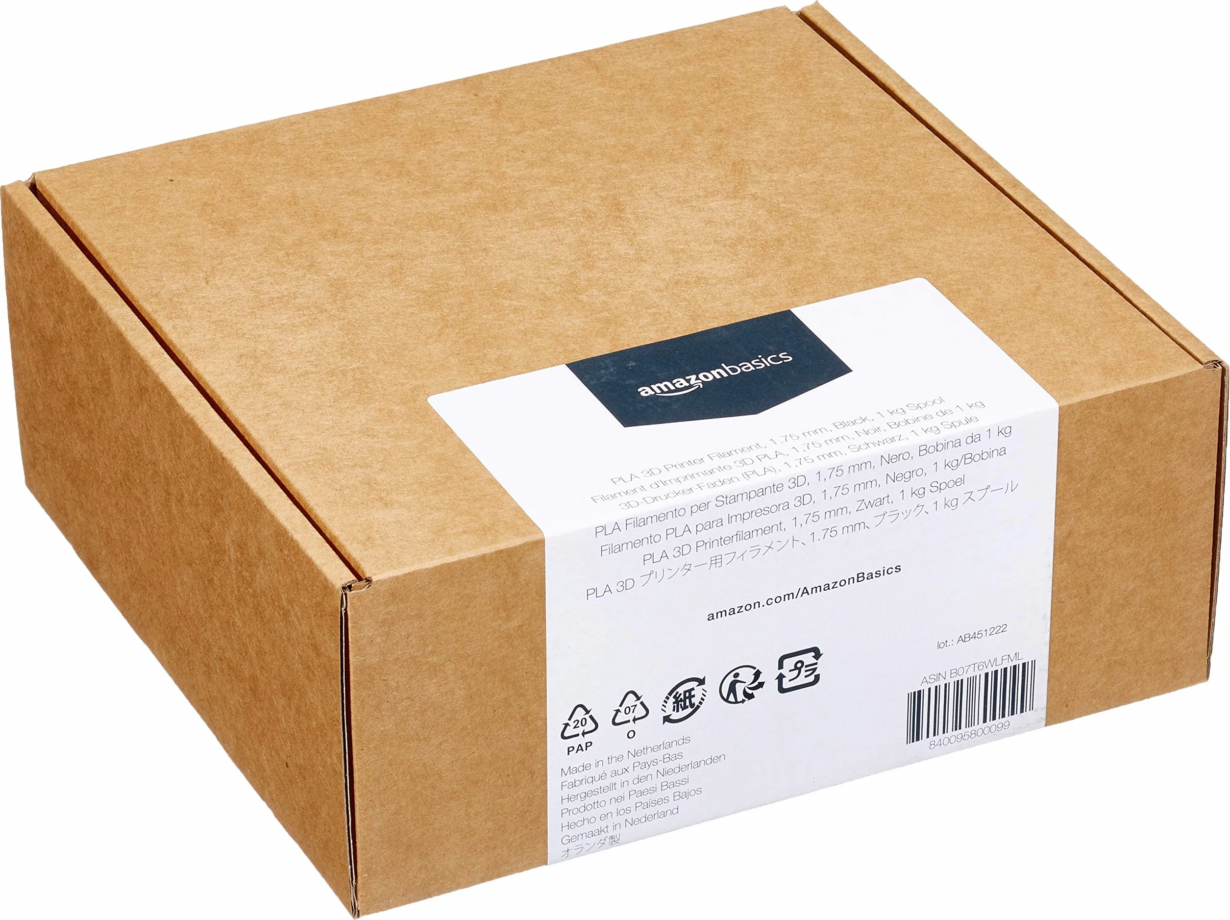 Amazon Basics Filamento PLA 1.75 mm nero 1 kg per stampanti 3D