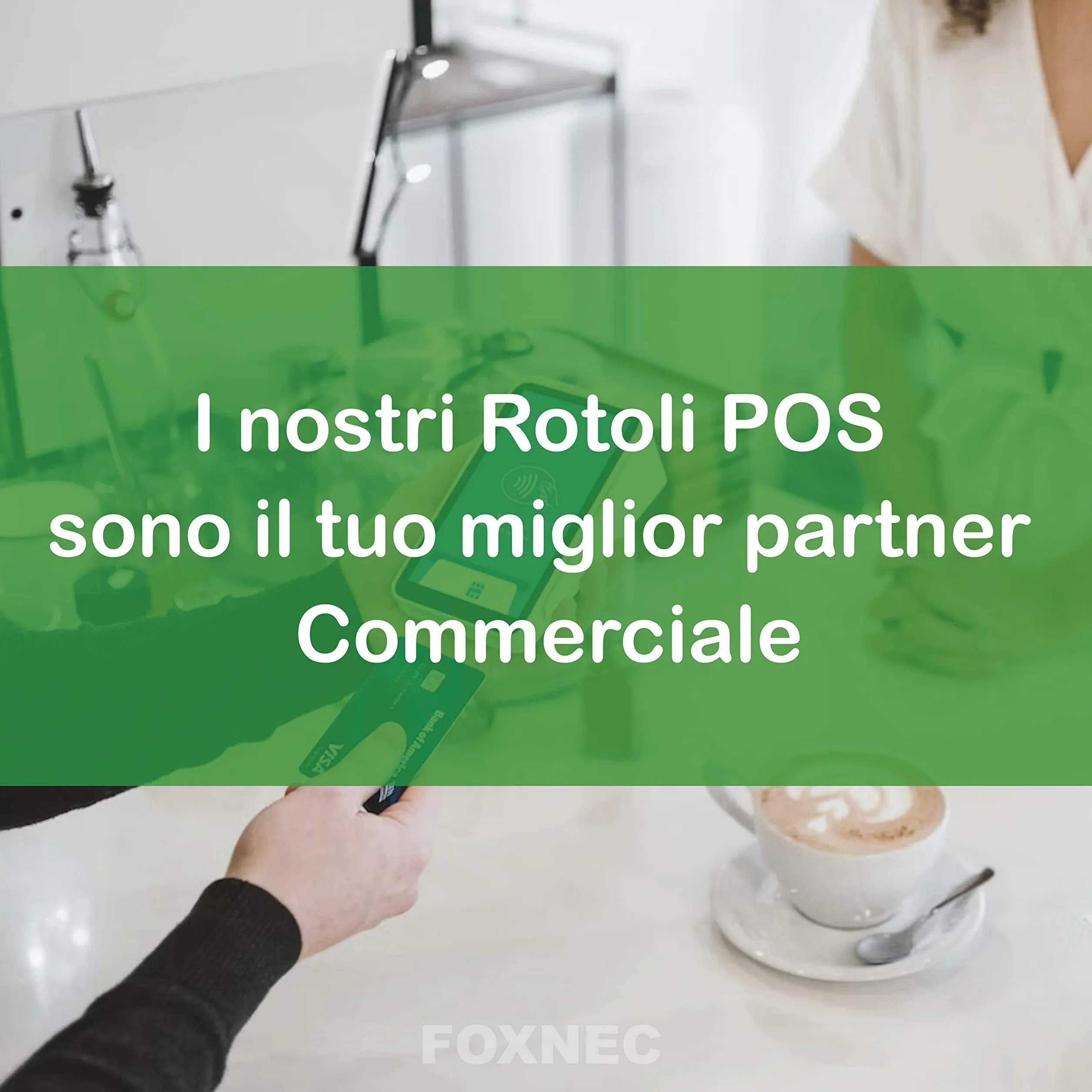 FOXNEC 20 Rotoli Carta Termica 57mm x 18M x 12mm per Registratore di Cassa e Ricevute Bancomat