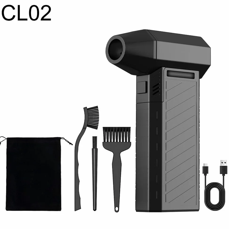 Soffiatore elettrico ricaricabile ad aria compressa senza fili, 150000 giri/min, 8000 mAh, per tastiera portatile, interni auto, strumento di pulizia portatile con 8 accessori (CL02)