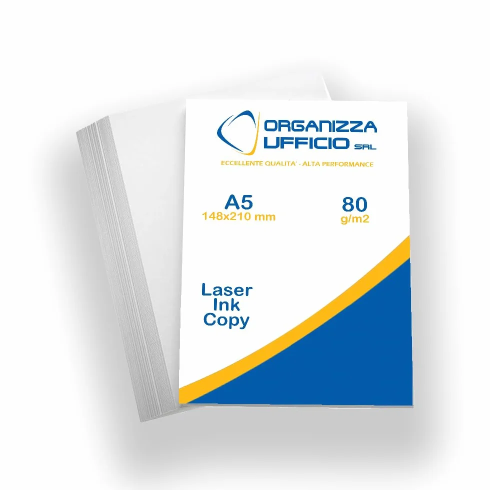 Risme Carta A5 500 Fogli 80 gr/mq Extrabianco per Stampa Laser e Inkjet 3000 Fogli