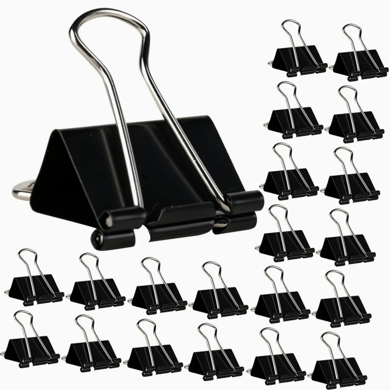Binder Clips Neri 51mm in Ferro, 36 Pezzi, per Carta e Card | Festa Scuola Decor, Raccoglitori Documenti, Cancelleria Scolastica per Insegnanti e Ufficio