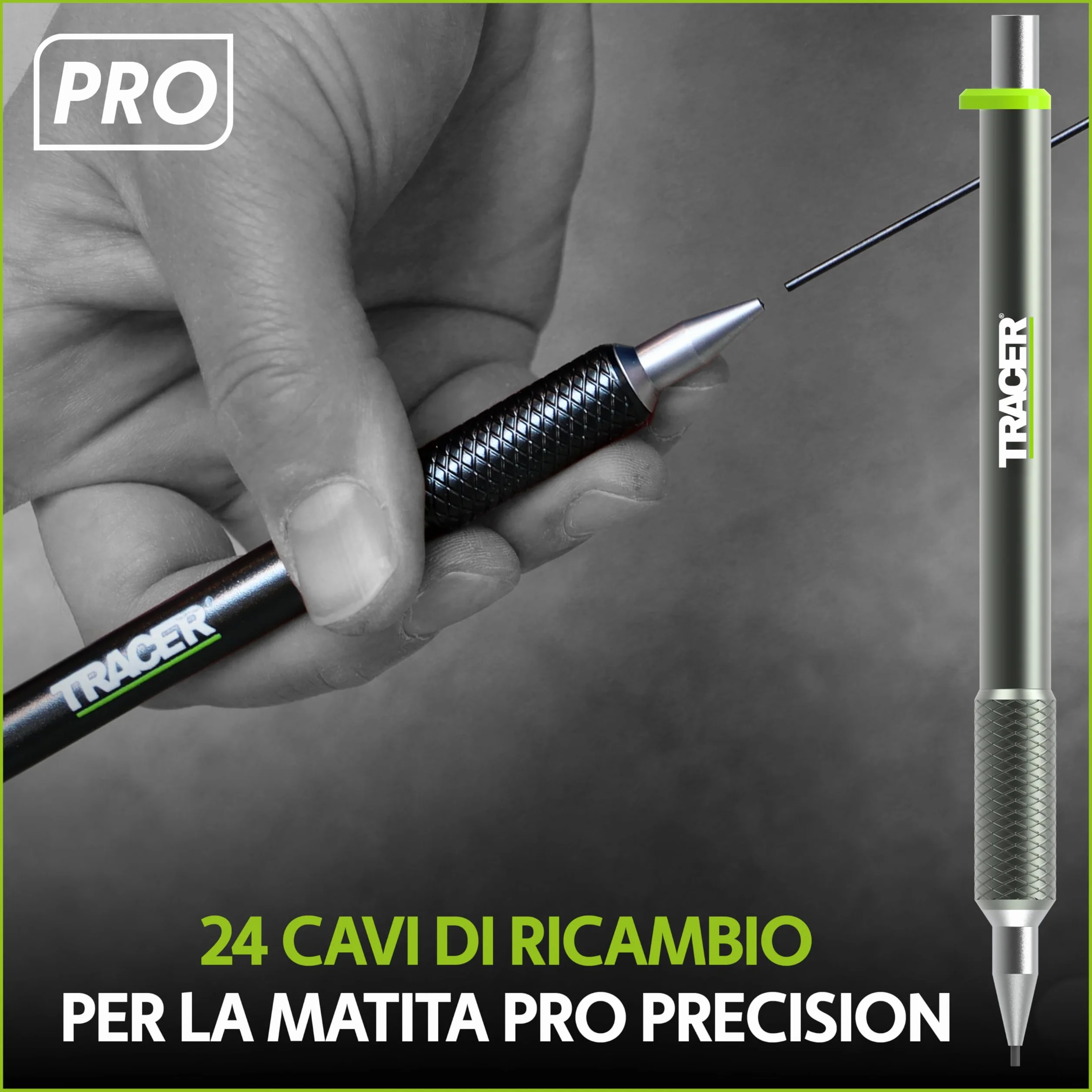 Tracer Pro Series Set di mine di ricambio per matita di precisione 24 x 1,3 mm grafite