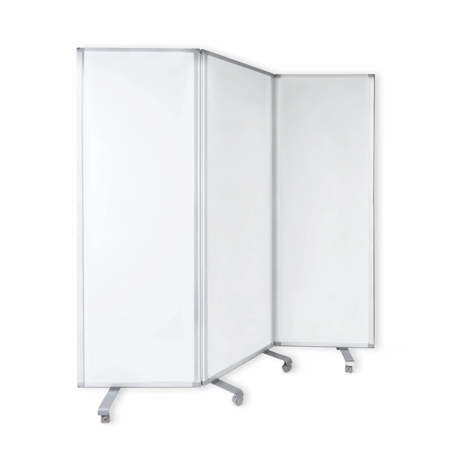 MOB - Parete divisoria mobile, lavagna bianca, magnetica e pieghevole, divisoria divisoria, bacheca con ruote bloccabili, utilizzabile su entrambi i lati (180 x 180 cm)