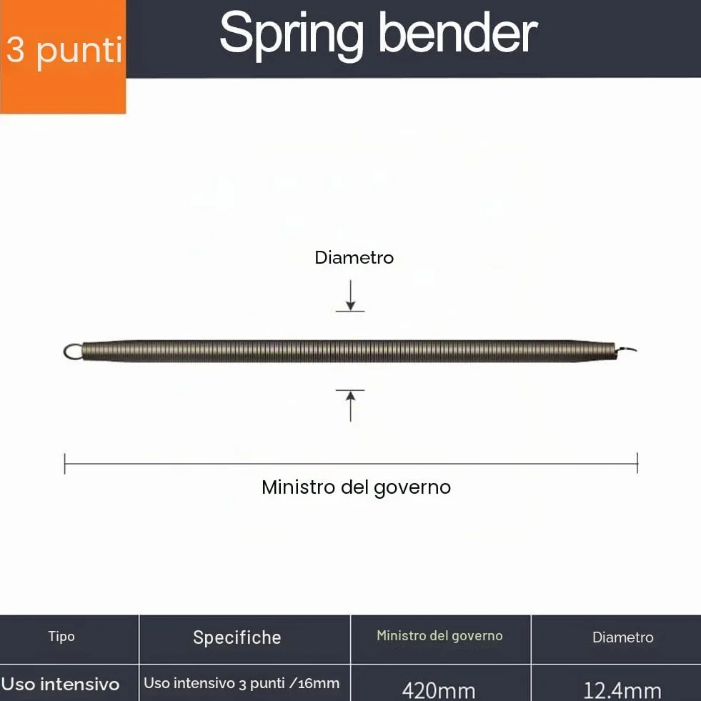 Piegatubi a molla curva 420 mm, 4 punkty 20 mm, narzędzie do gięcia rur PVC