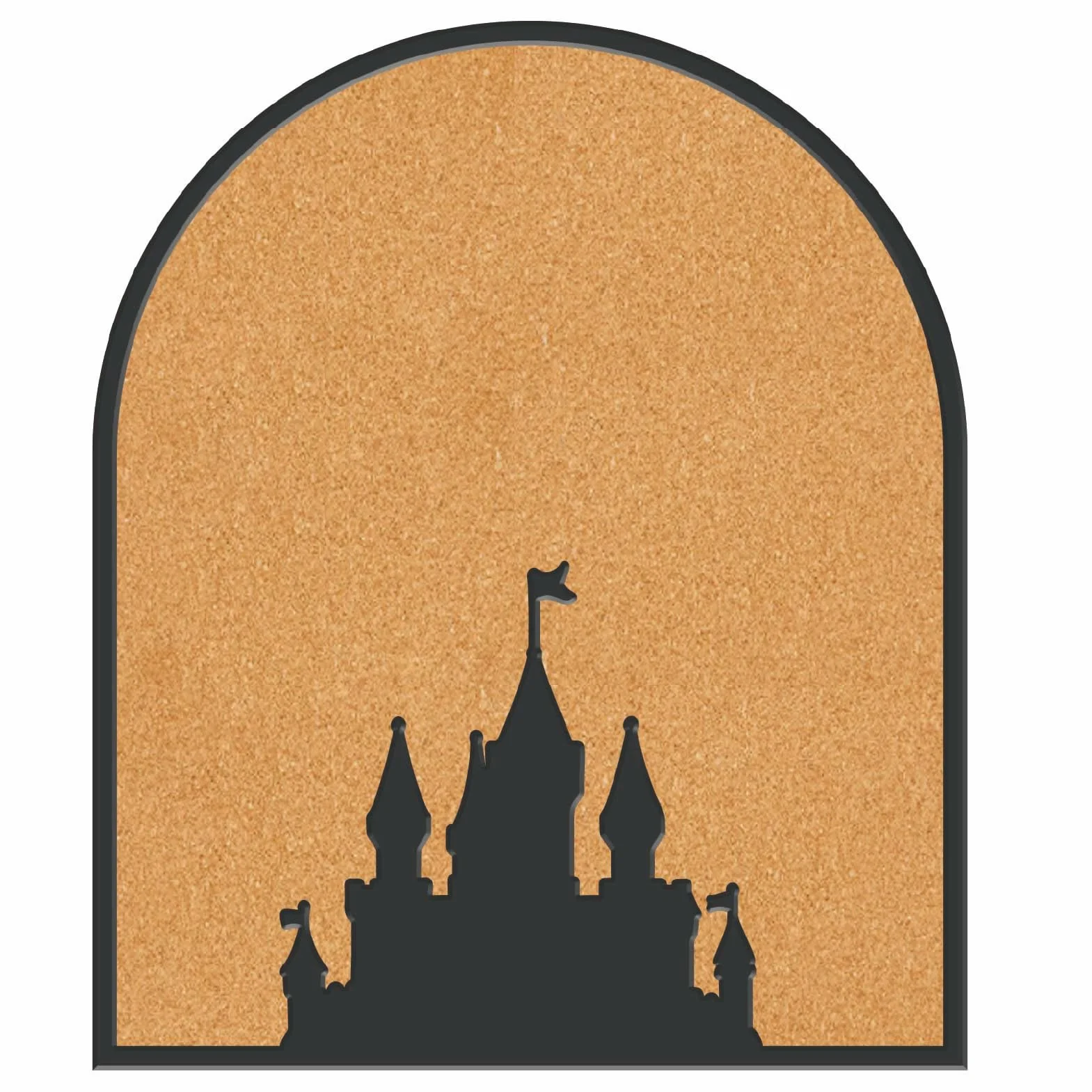 CRASPIRE Spilla da Bacheca in Sughero Castle Pin da 11.8x9.8 Pollice con Cornice Espositore per Bacheche in Legno Marrone da Parete per Ricordi Spilla da Bavero per Casa Ufficio Scuola Aula