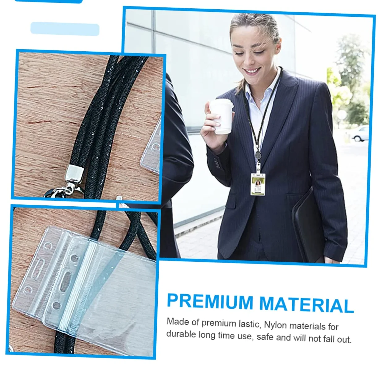 NUOBESTY 3sets Portabadge Con Cordino Retrattile Da Pz Porta Tessere Id Con Finestra Trasparente Compatibile Con Carte Di Identità Lavoro Studenti e Pass Hotel