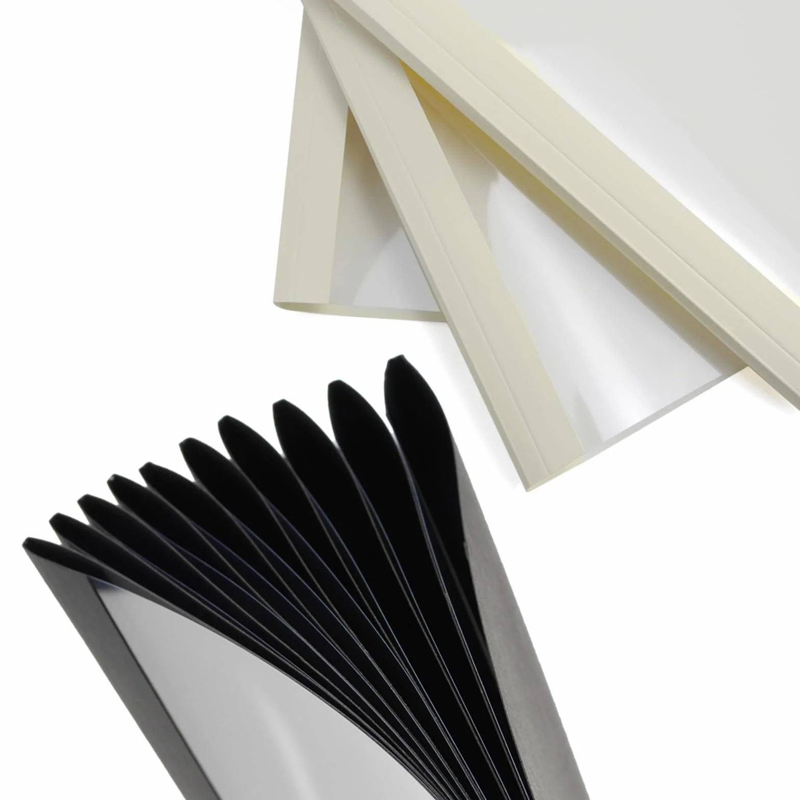 RAYSON Copertine per Rilegatrice Termica, Nero e Bianco, 100 Fogli, 12 mm, A4, Confezione da Pezzi 25