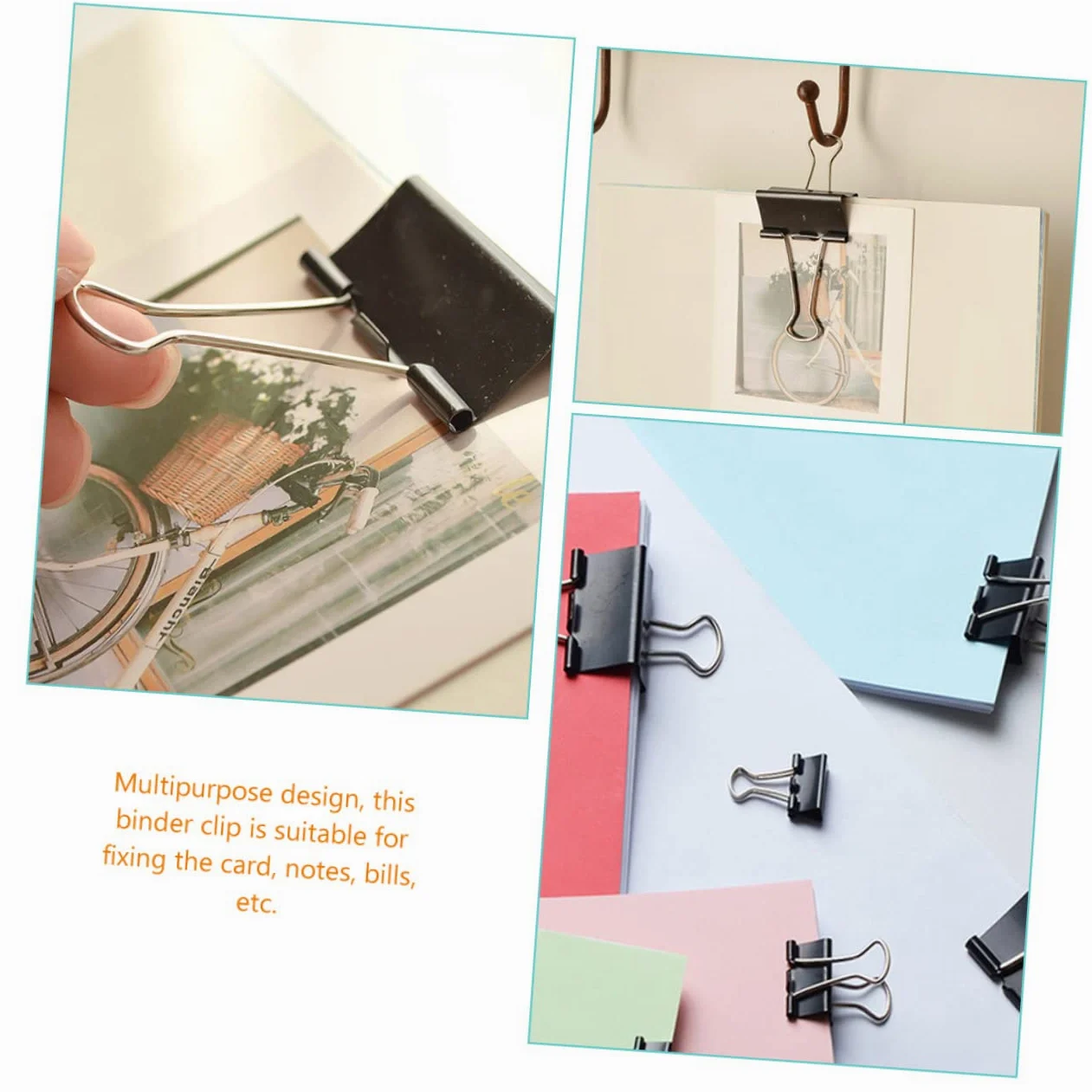 Binder Clips Large 51mm Neri in Ferro, 36 Pezzi, per Documenti | Festa Scuola Decor, Paper Clips e Paper Clamps, Facile Rimozione per Note e Bollette