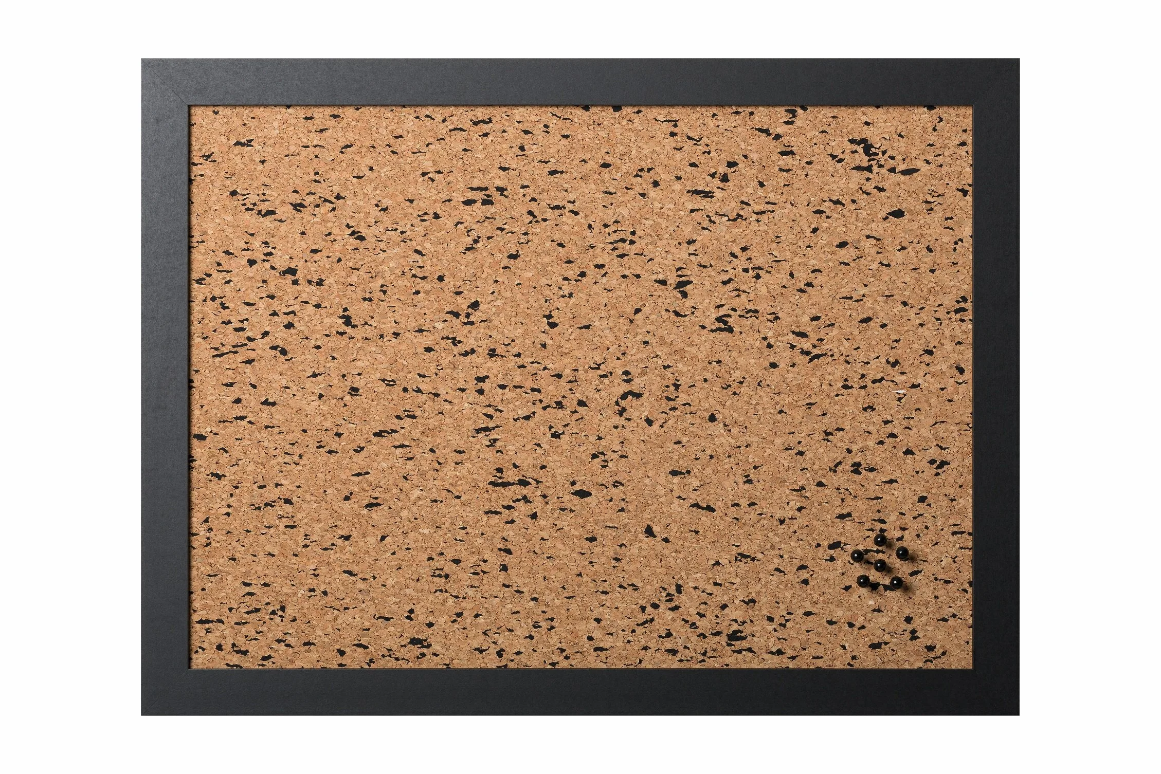 Bi-Office, Bacheca Black & White, Lavagna In Sughero Con Inclusioni Nere EVA, Cornice Nera MDF, 60x45cm, (SF1414121616)