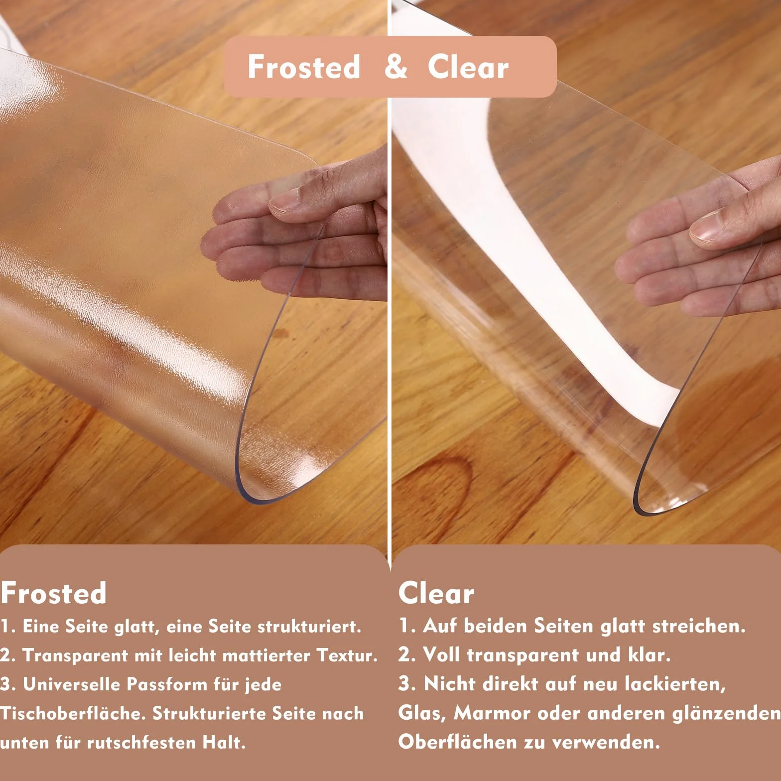 Sottomano da scrivania trasparente 60x40 cm PVC antiscivolo impermeabile