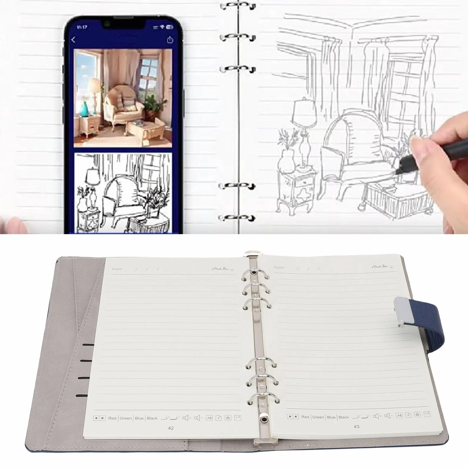 Fafeicy Notebook Intelligente con Tecnologia Vocale AI e Penna Cancellabile per Prendere Appunti e Schizzi Digitali