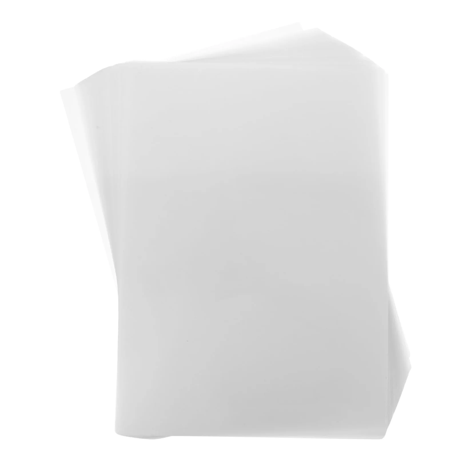 SECFOU 100 Pezzi Fogli di Laminazione Trasparenti Pet Eva 50 Micron, Impermeabili e Resistenti, per Foto e Poster Plastificatrice | Trasparenza Elevata e Durata, per Ausili Didattici e Cartelli, Finitura Bianca Semplice