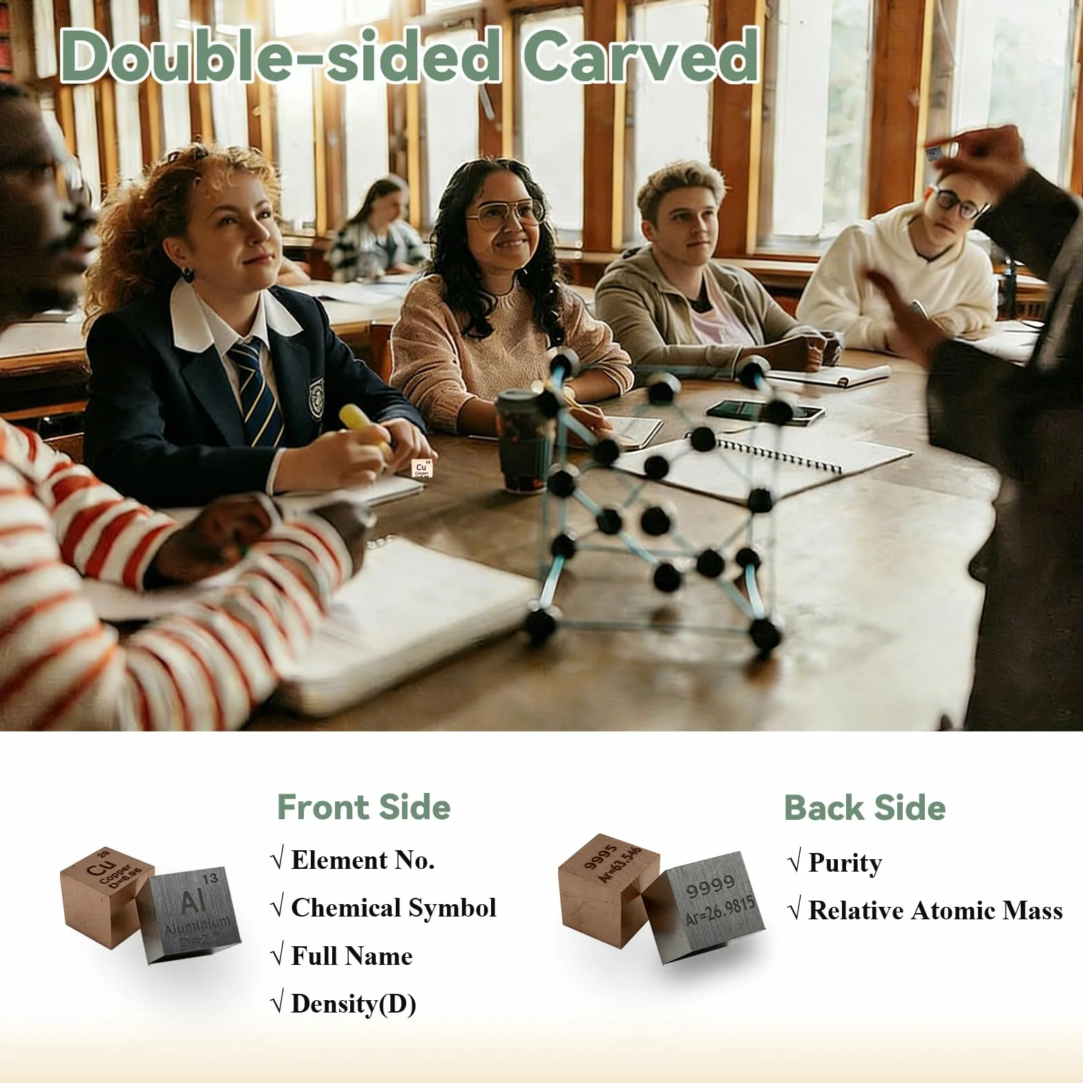 9pcs Set Cubo Elemento 10mm Densità Metal Cube Set Regalo | Fino A 99.99% Purezza, Per Gli Studenti Teacher Science Lover Collection, Strumento Di Insegnamento E Apprendimento