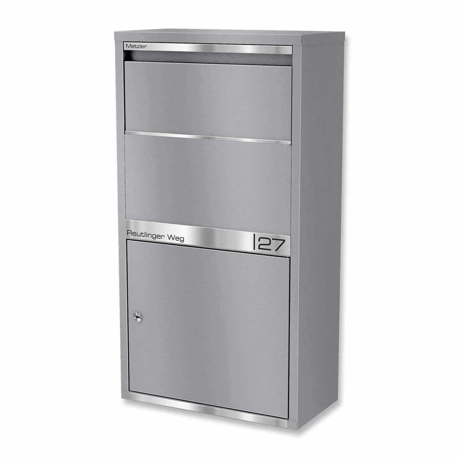Metzler skrzynka na listy i paczki RAL 9007 szary 440 x 822 x 220 mm