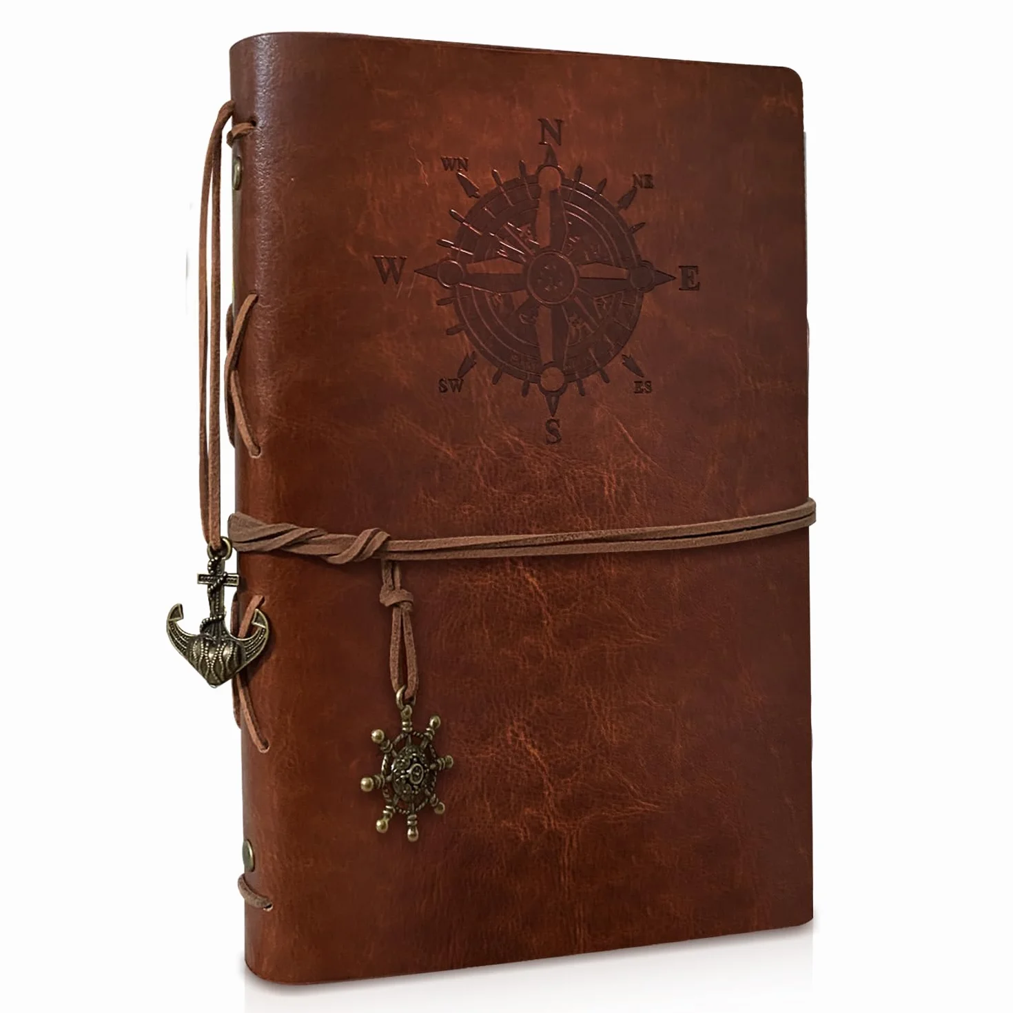 Taccuino A5 in Pelle PU Riutilizzabile Vintage Rifillabile per Diario di Viaggio