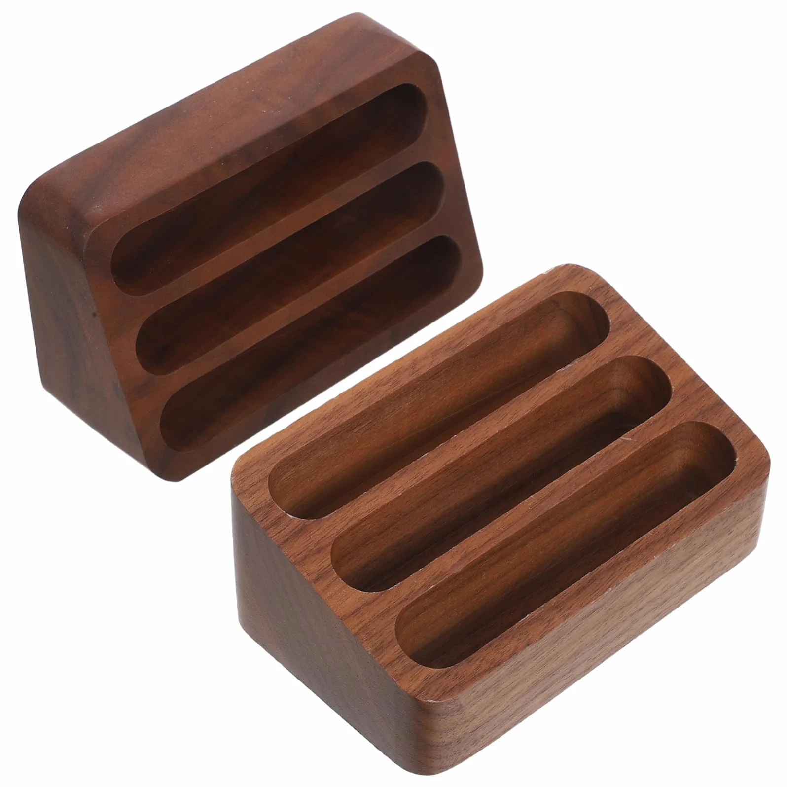 Hemobllo 2pezzi Porta Biglietti Da Visita in Legno Da Espositore Multi-slot Per Scrivania Piccolo Contenitore Portaoggetti Organizer Elegante Per Ufficio e Casa