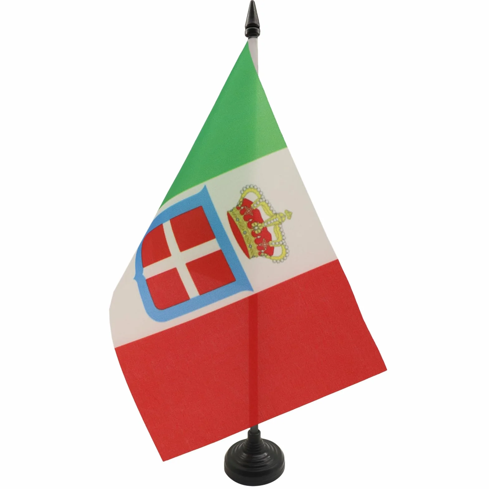AZ FLAG Bandiera Da Tavolo Regno D'Italia Corona 21x14 cm Piccola Bandierina Reale Italiana