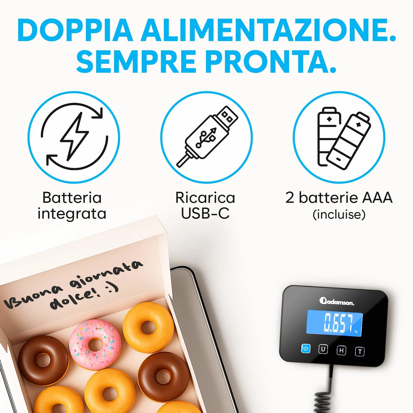 Bilancia Professionale 200 kg/10 g Alta Precisione con Funzione Hold/Tara per Pacchi Bagagli Uso Industriale