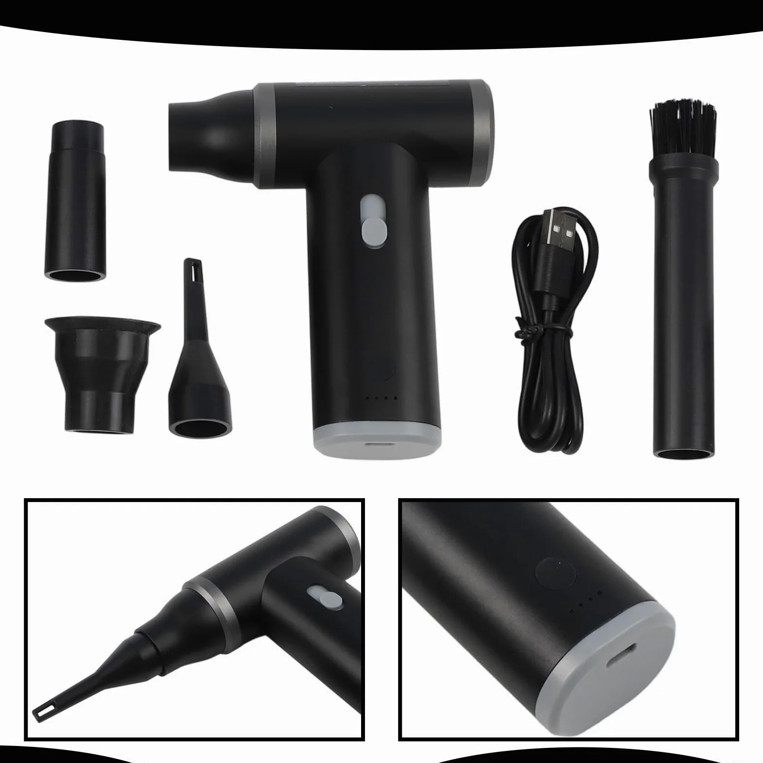 Spray pneumatico a batteria, 4000 mAh, silenzioso, senza spazzole, per spruzzo ad aria compressa | 120.000 giri/min, motore brushless, luce LED, senza fili, 4000 mAh per batteria, funzionamento silenzioso