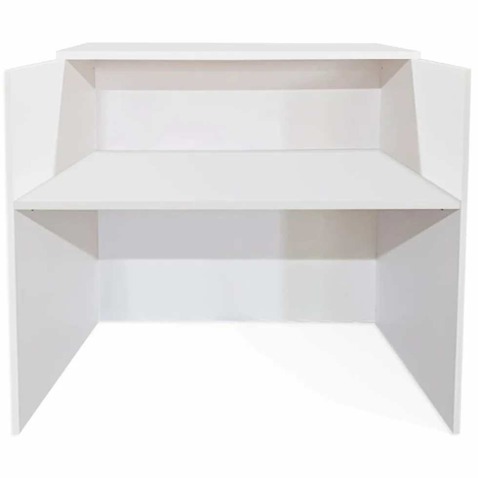 Contatore Eros, Modello semplice. Tavolo da reception per ufficio e affari (160 cm di larghezza, bianco)