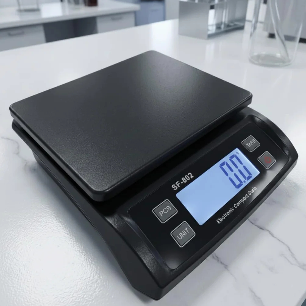 Eosphorus Bilancia Pesapacchi Digitale fino a 30kg, Bilancia Postale di Precisione per Spedizioni e Pacchi, Display LCD, Funzione Tara e Hold, Unità kg/lb, Alimentatore Incluso e Batterie
