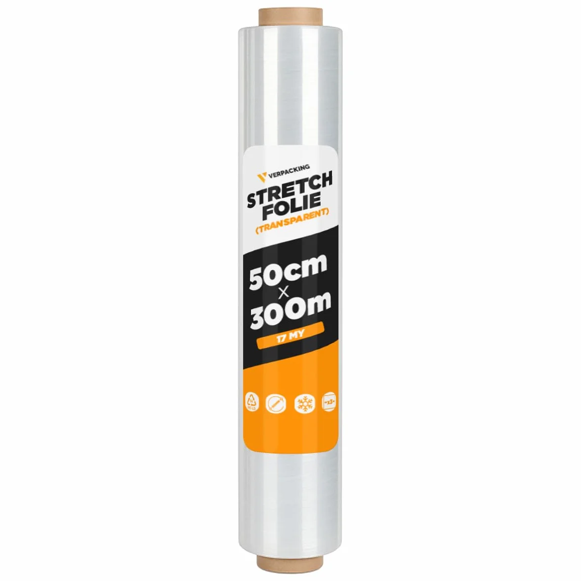 verpacking 3x Film estensibile 50 cm x 300 m trasparente 17 my | pellicola per pallet e valigie