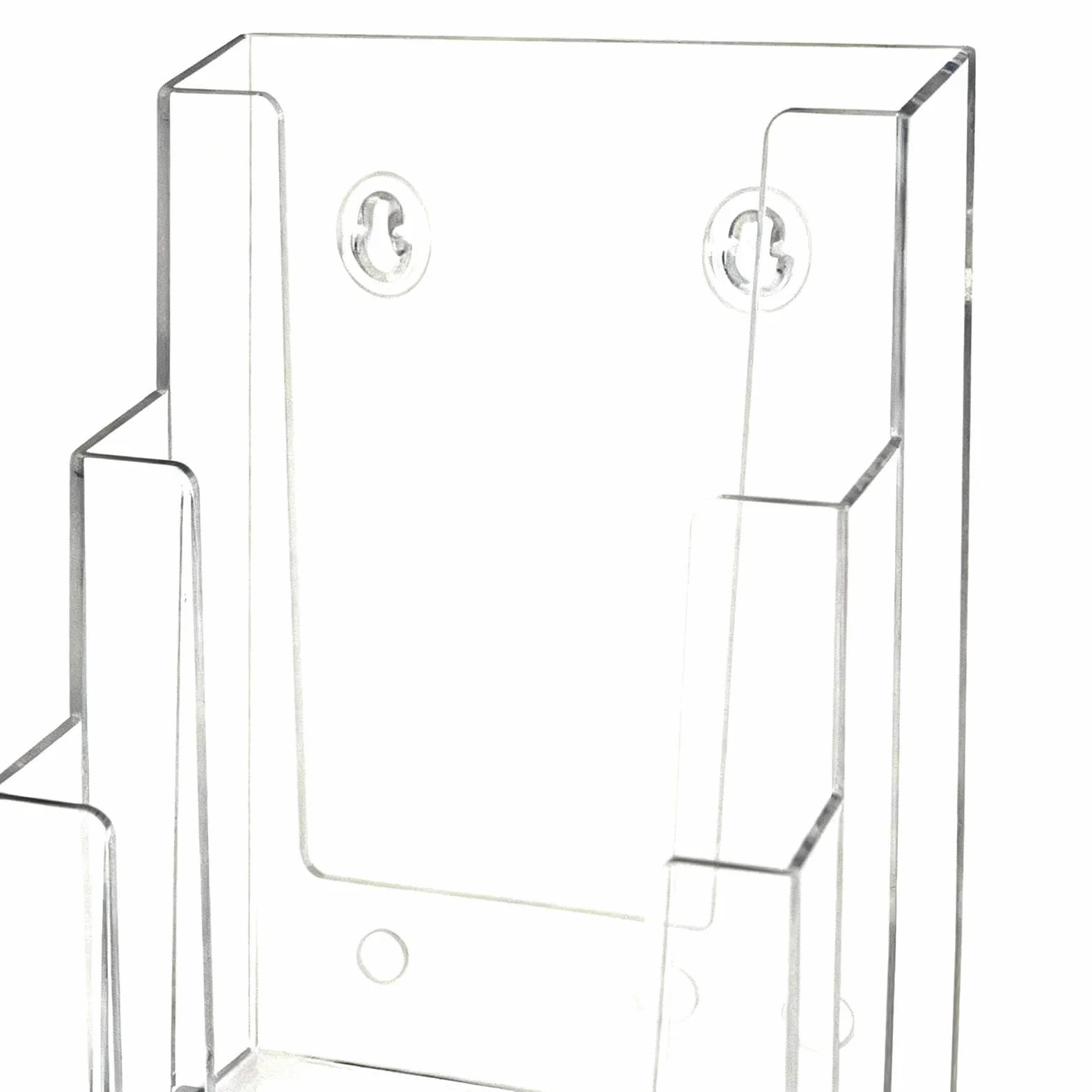Porta opuscoli – organizer trasparente a 5 ripiani in acrilico – Espositore per brochure | per cartoline, documenti, poster, bancone, tavolo, ufficio, reception, , scuola, biblioteca