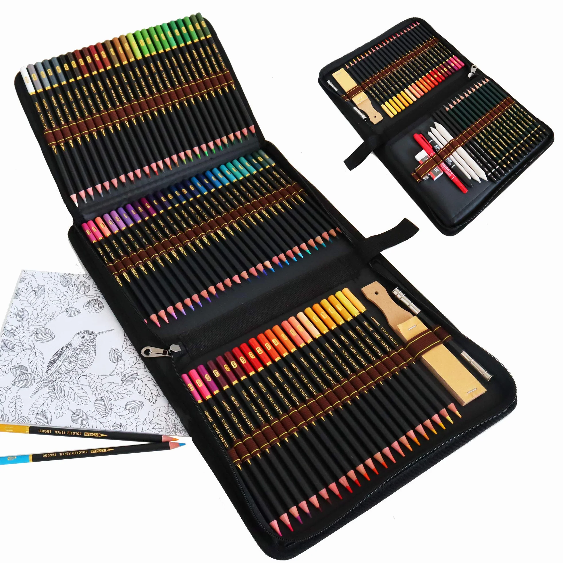Kit Schizzo Matite Colorate Artistico 12 Matite 72 Colori Astuccio Portapenne Grande