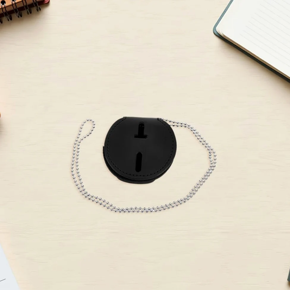 Porta badge da 7 pezzi con cordino da collo, clip in metallo, porta badge in pelle PU per donne e uomini, eventi di lavoro e uso quotidiano