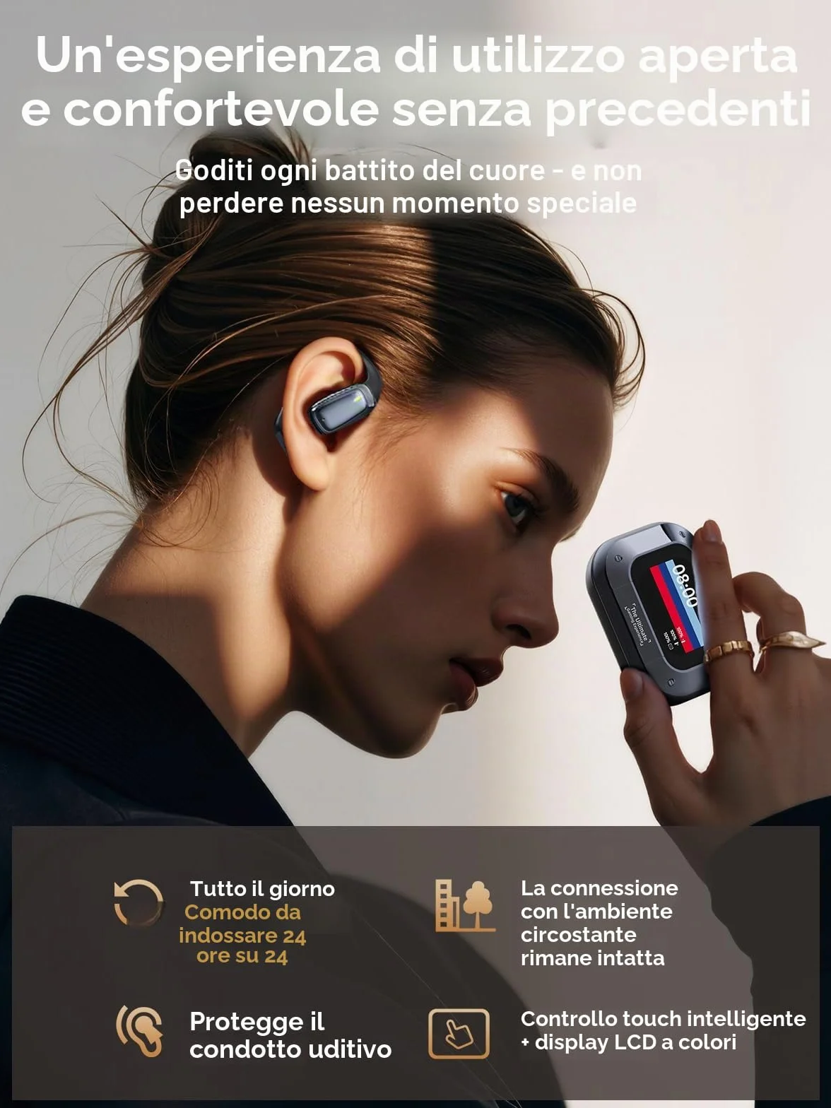AI Cuffie Traduzione Simultanea, Auricolari Traduttore Simultaneo Bluetooth 5.4 Wireless 3-in-1 con ENC, 8 Modalità AI-Traduzione, 134 Lingue, Traduttori Istantanei Vocali, 60 Ore per Viaggi e Affari