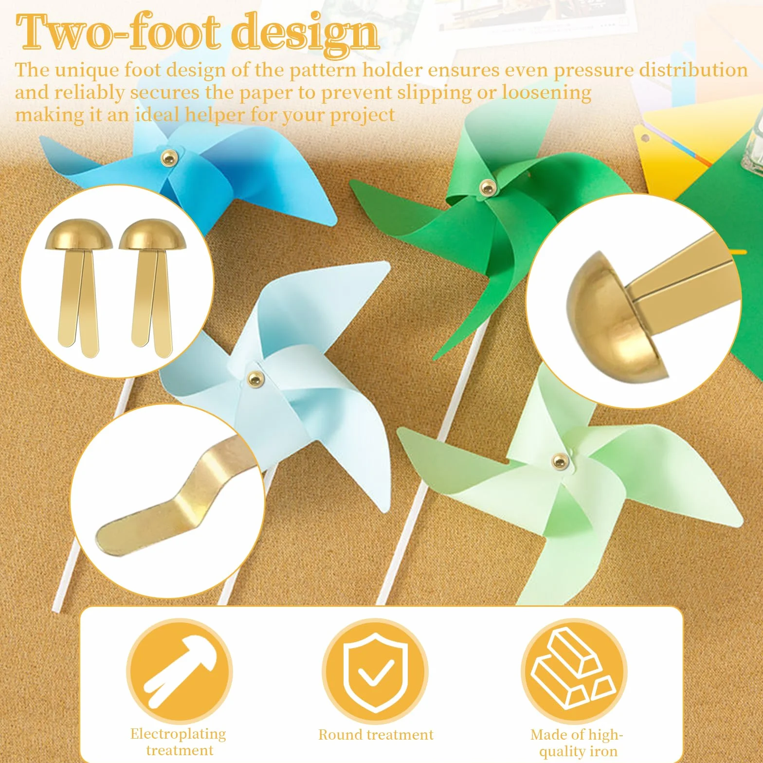 Fermacampioni Metallici 400 Pezzi Testa in Metallo Rotondo 17.5 x 8mm Antiossidanti per Scrapbooking Oro Argento