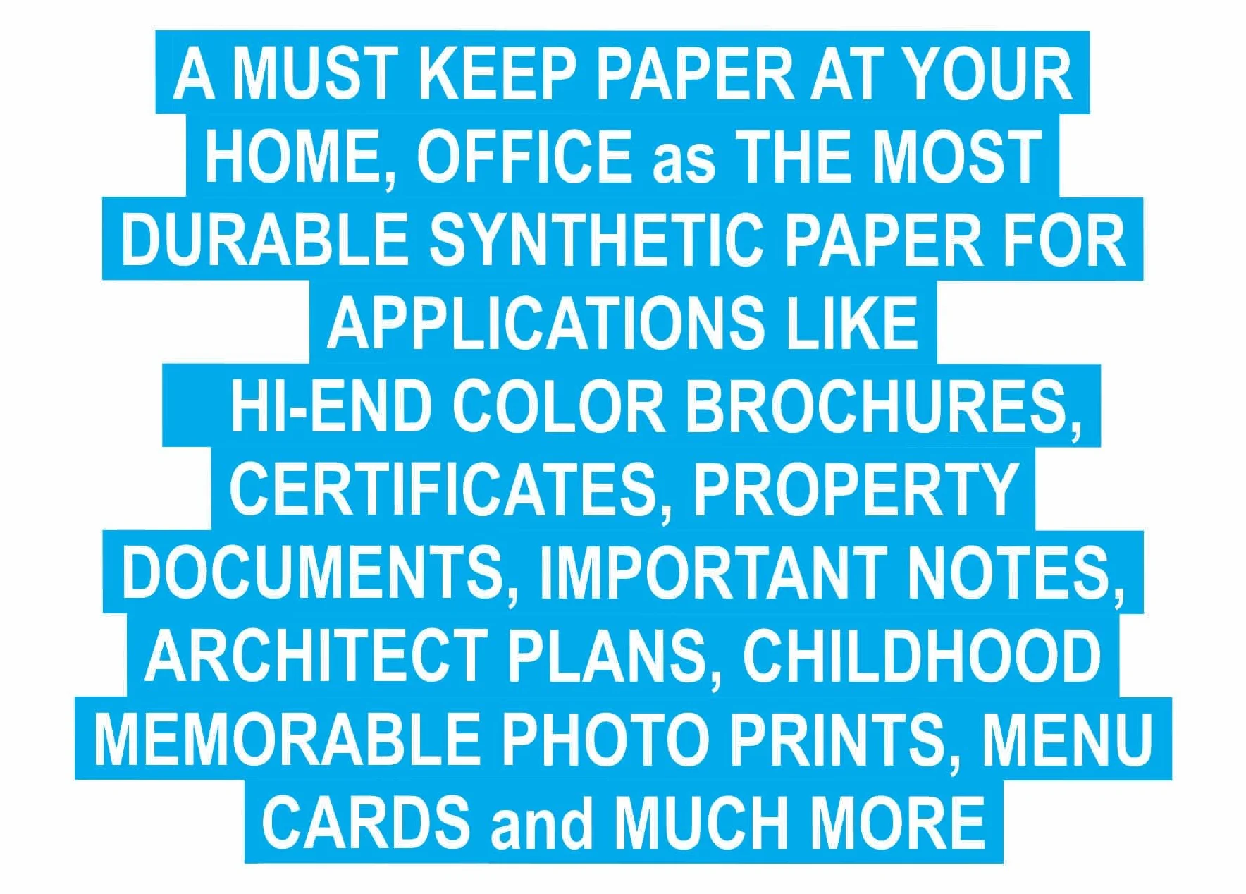CARTA IMPERMEABILE A4 160 GSM 5 MIL CONFEZIONE 500 FOGLI CARTA SINTETICA HIGHH IMAGE