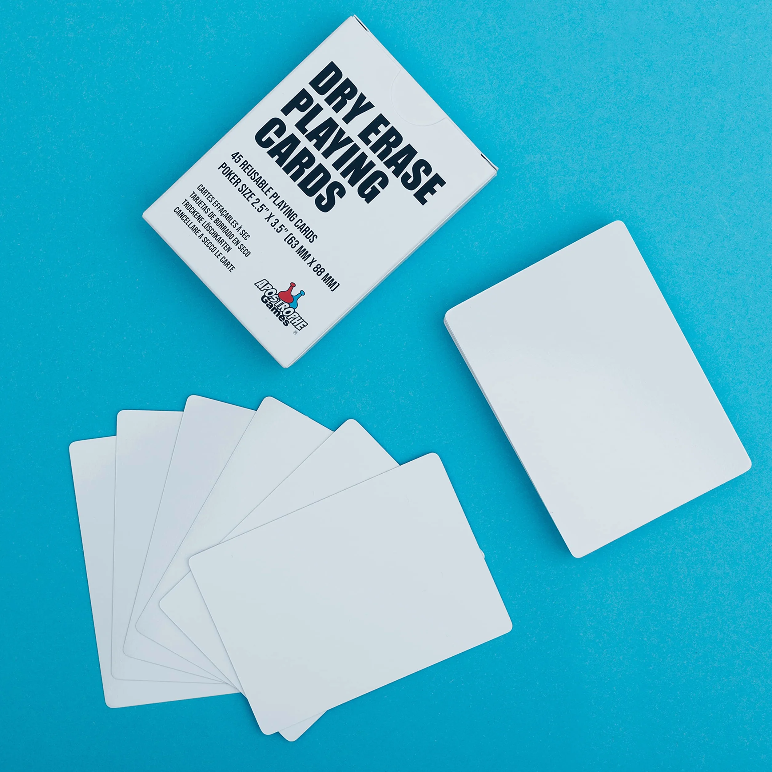 Apostrophe Games Dry Erase Carte da gioco in bianco con Box, 45 pezzi Riutilizzabili, 6,4 x 8,9 cm