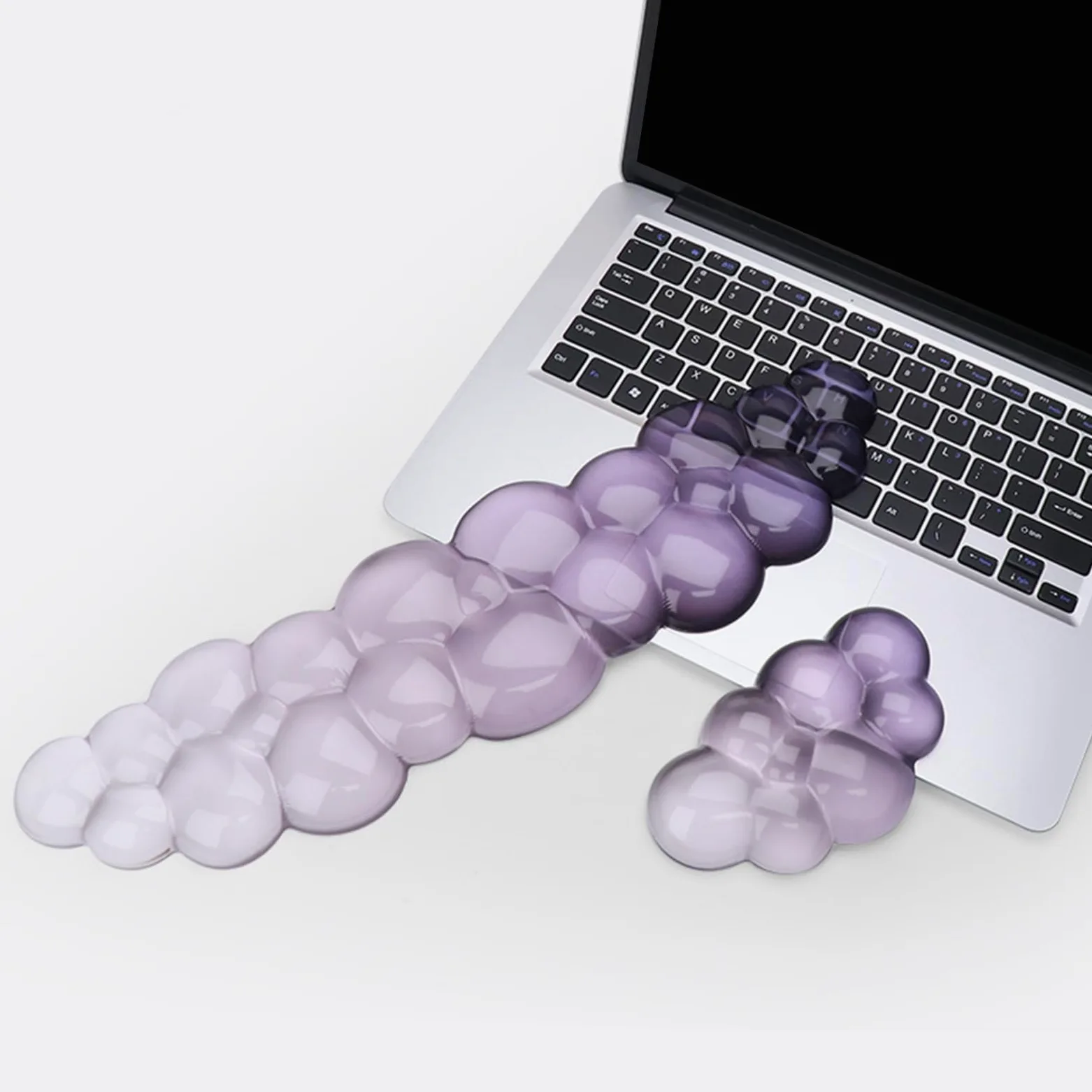 Set poggiapolsi in Gel rinfrescante per e Tastiera, Assorbente del Sudore, a Forma Nuvola, Tappetino da scrivania per Computer, Accessori, Tappetino per ergonomico con Tastiera
