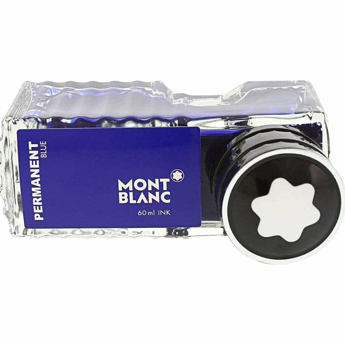 Montblanc 107756 - Flacone d'inchiostro Permanent blue (blue indelebile) – Ink di alta qualità in boccetta per penna stilografica, 60 ml