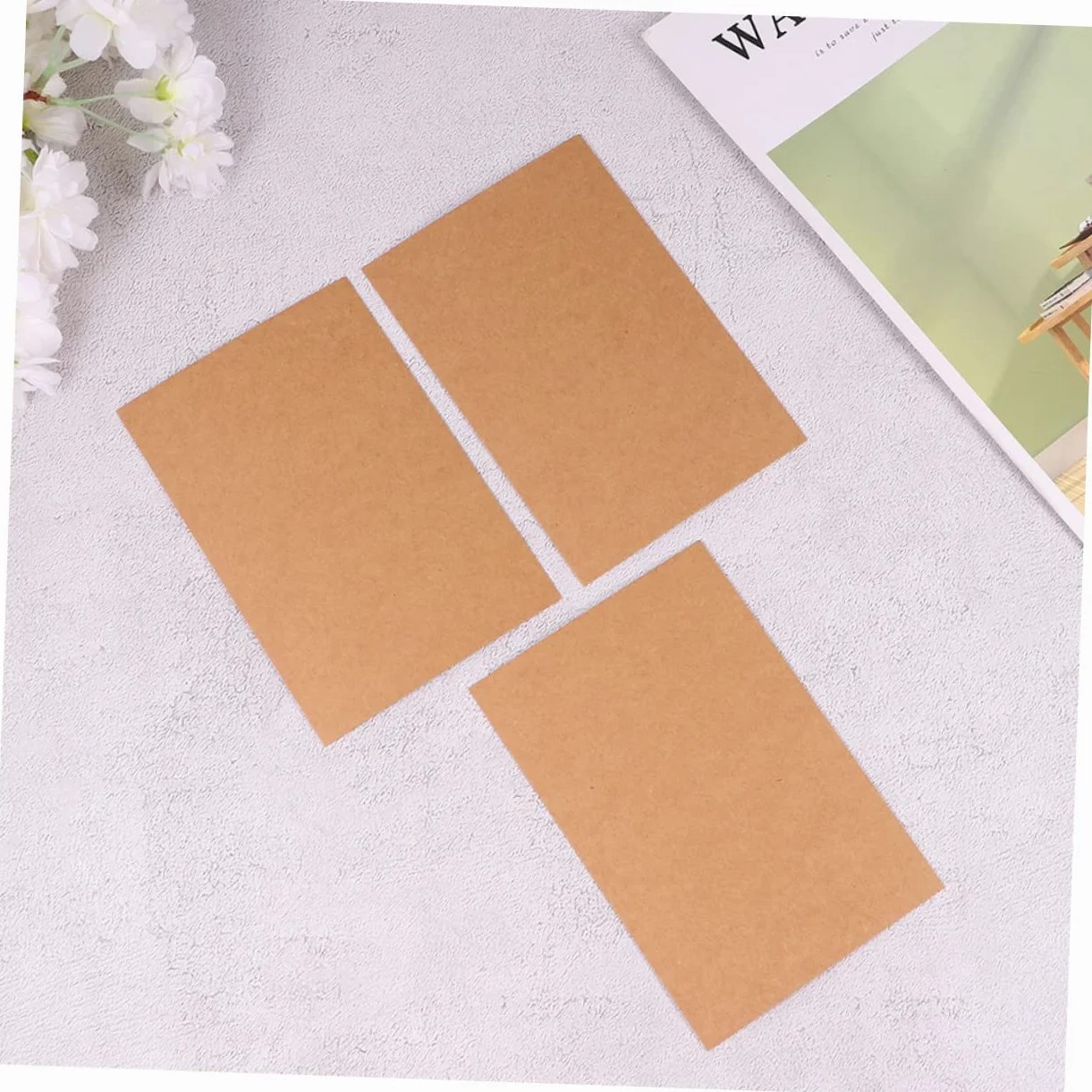 Biglietti di Auguri Vuoti in Carta Kraft 200 Pezzi Stile Classico | Cartoline Bianche per Scrittura Liscia su Superficie Piana, Formato DIY per Messaggi e Lettura