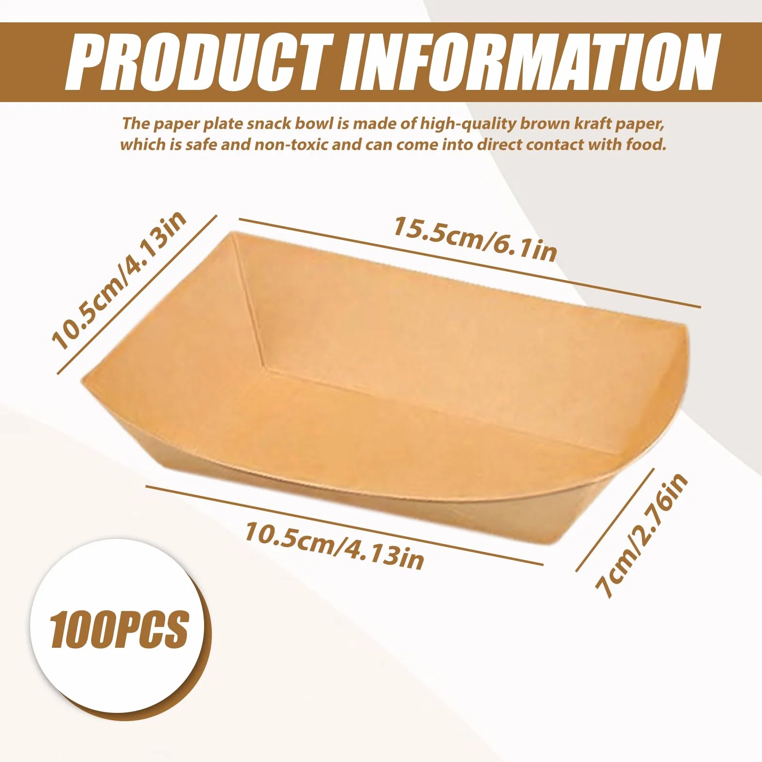 Ciotole in cartone resistente impermeabili 18x12x2,5 cm per patatine fritte snack macarons