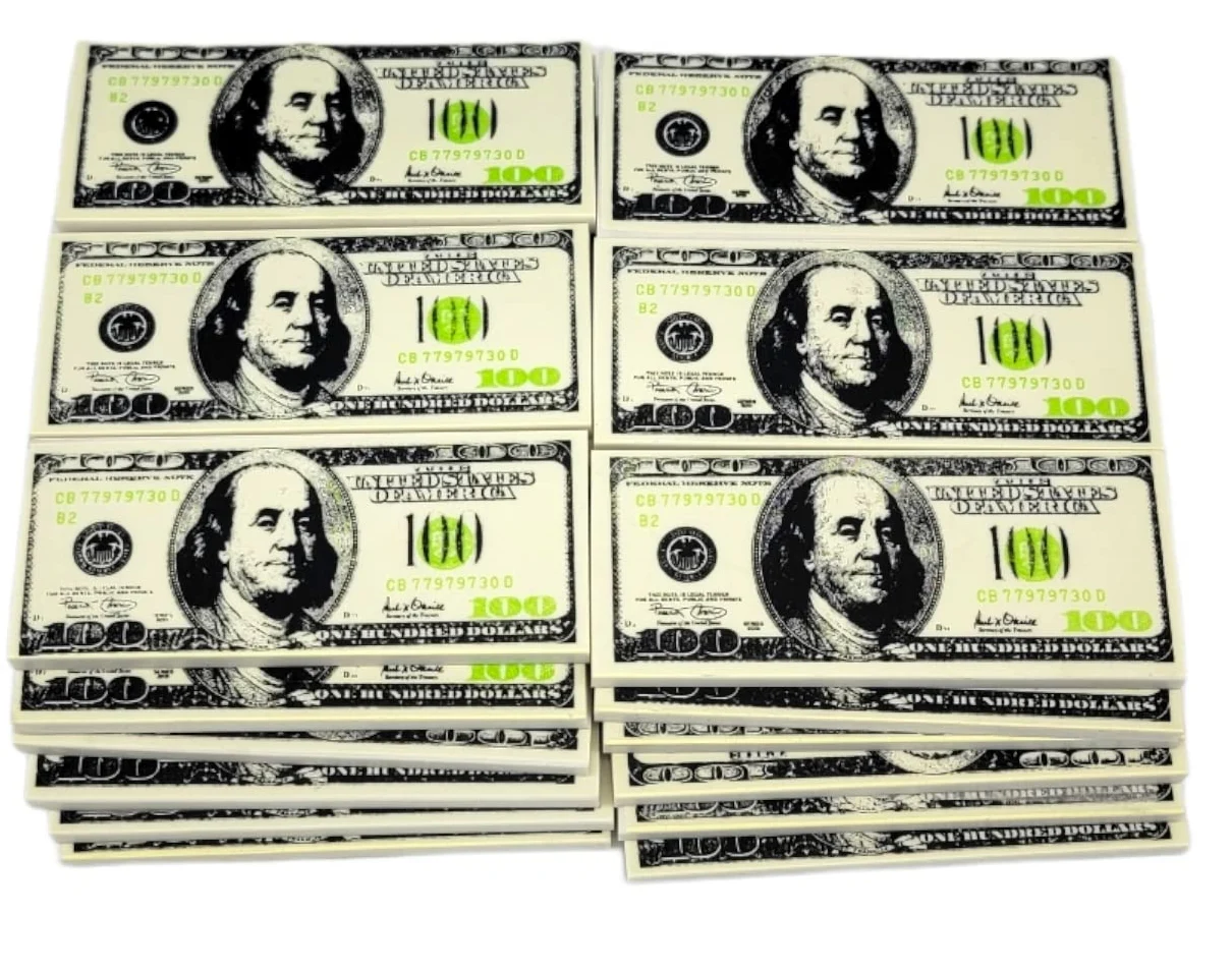 Gomma da cancellare da $100 dall'aspetto realistico (confezione da 36) Quasi 3 "x 3,2 cm. Gomma