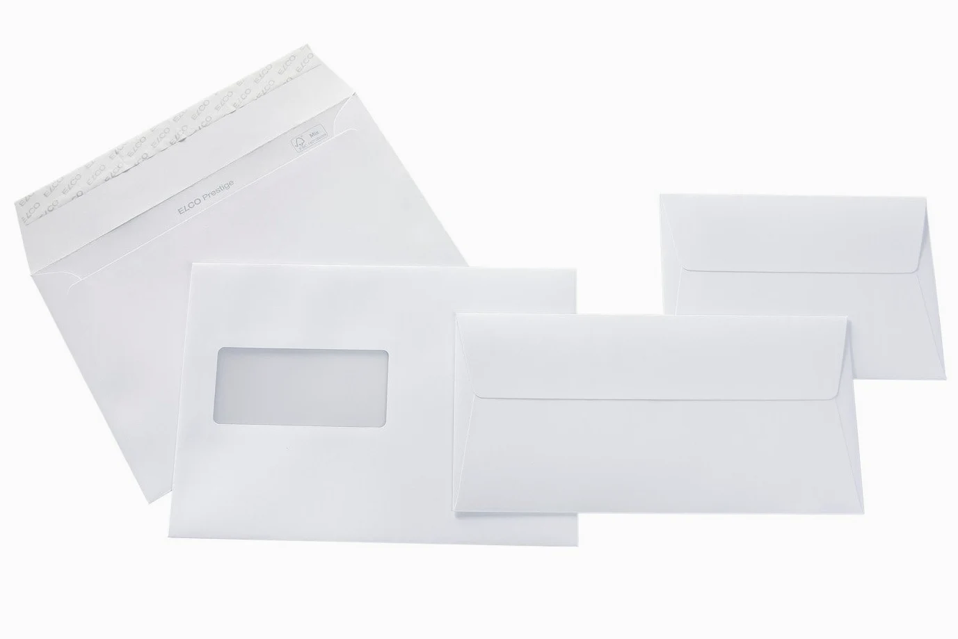 Elco Prestige Buste/Alto – Bianco/120 G/MQ/114 X 229 mm (C 6/5) con striscia adesiva//Haftklebend/250 pezzi