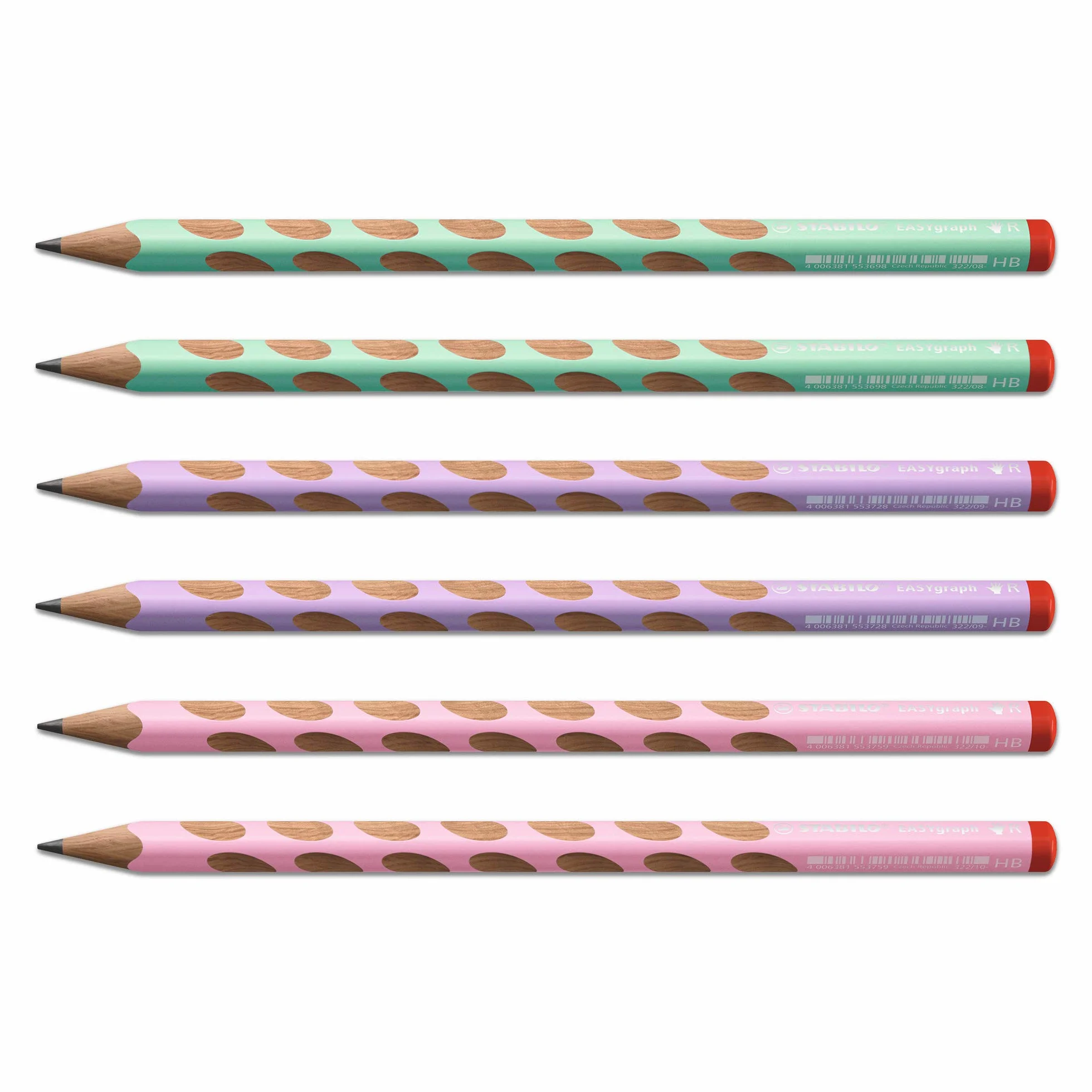 STABILO EASYgraph Matita Ergonomica Triangolare per Destrimani Pastel Confezione da 6 HB