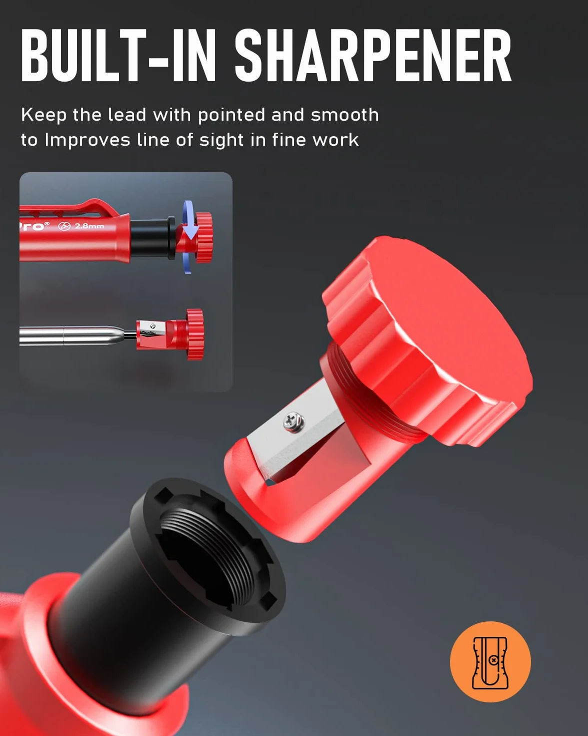 Nicpro Set di matite meccaniche da carpentiere 76 ricariche 5 pezzi colorati lavorazione legno fori profondi temperamatite gomme