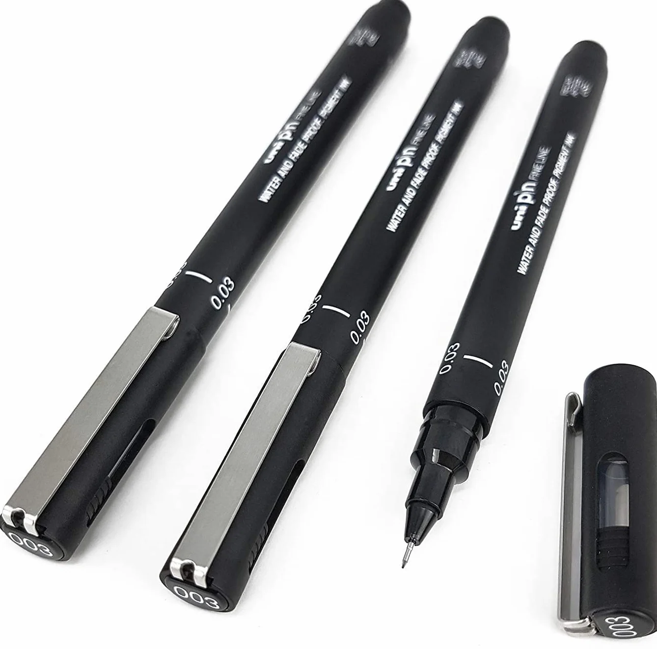 Uni Pin Fineliner Penna Disegno 0.03mm Nero Scatola da 12