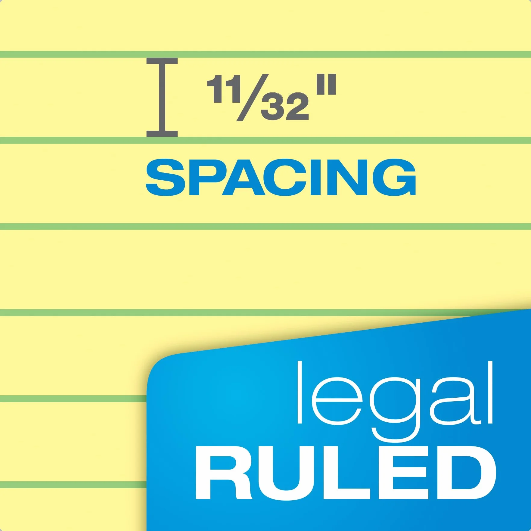 Evidence Dual Ruled Pad Legal Wide Rule 8.5 x 11.75 Canary 100 Sheets