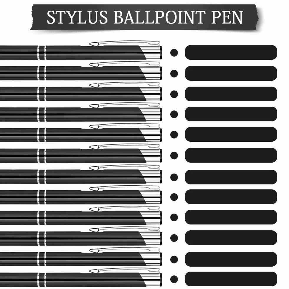 AUAUY Penne a Sfera in Metallo Retrattile, Punta Media 1.0 mm, Confezione da 12, Inchiostro Nero